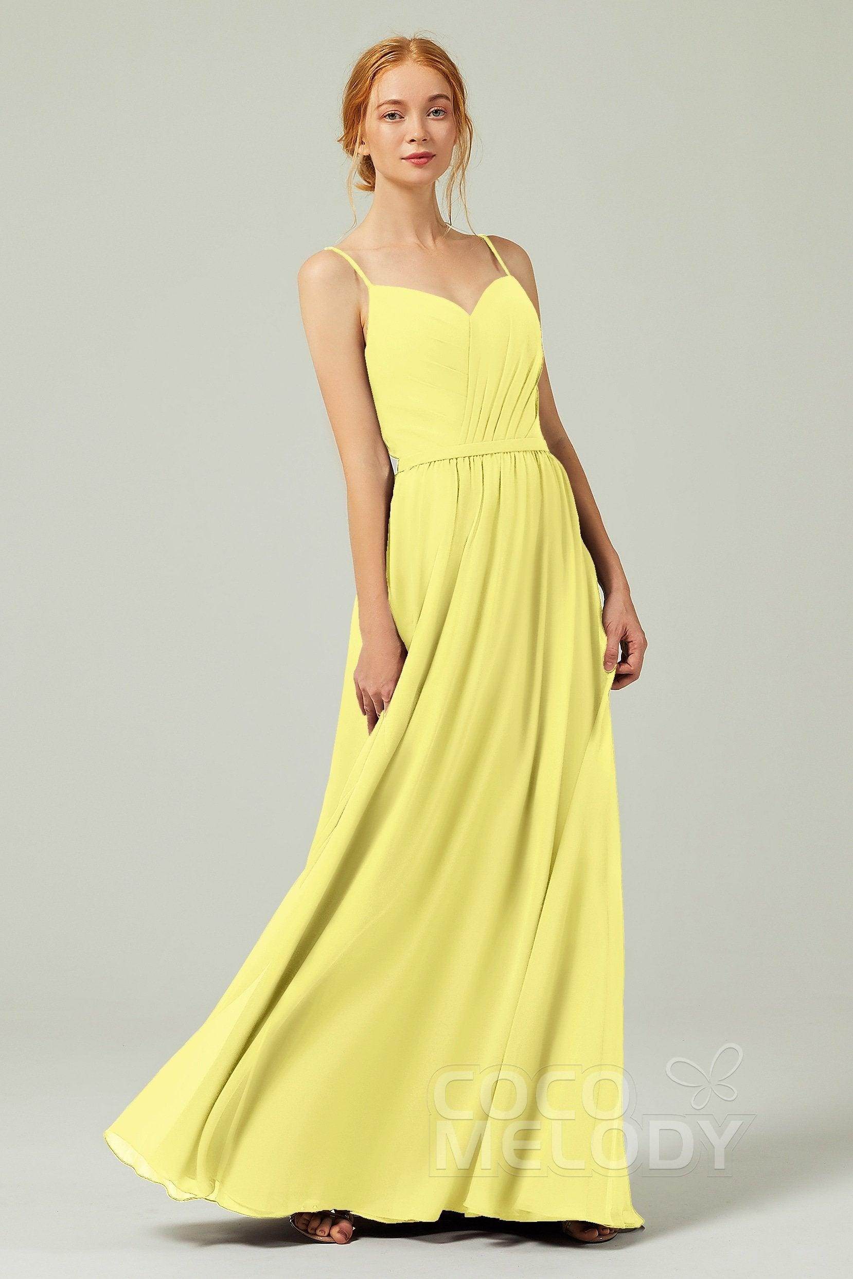 A-Line Floor Length Chiffon Bridesmaid Dress CB0296 - COCOMELODY
